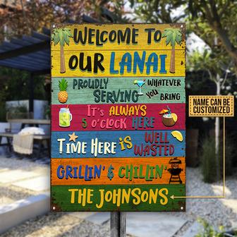 Lanai Welcome To Our Custom Metal Sign - Gift for Home - Thegiftio UK