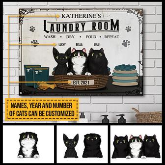 Laundry Room Cat Lover Custom Metal Sign - Cat Lovers Gift - Thegiftio UK