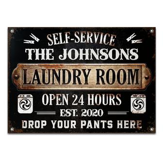 Laundry Room Drop Your Pants Here Custom Metal Sign - Thegiftio UK
