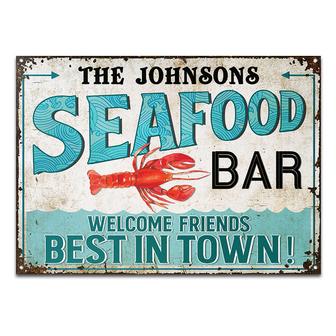 Lobster Seafood Bar Best In Town Custom Metal Sign - Gift - Thegiftio UK