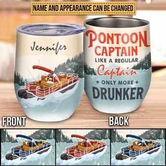Pontoon Captain More Drunker Custom Wine Tumbler - Gift - Thegiftio UK
