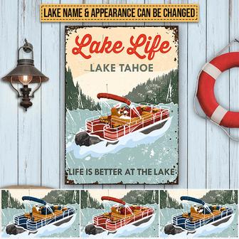 Pontoon Lake Life Is Better Custom Metal Sign - Thegiftio UK