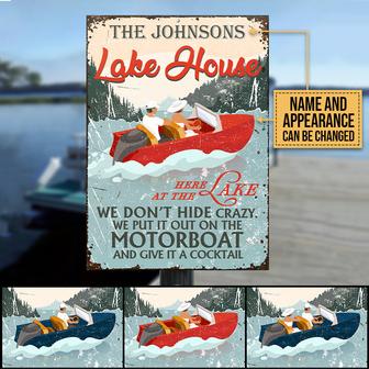 Motorboat Lake House Custom Metal Sign - Gift for Lake House - Thegiftio UK