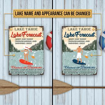 Paddleboarding Lake Forecast Custom Sign - Gift for Friends - Thegiftio UK