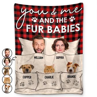 Custom Photo You & Me And The Dogs Cats Fur Babies - Personalized Fleece Blanket, Sherpa Blanket - Thegiftio UK