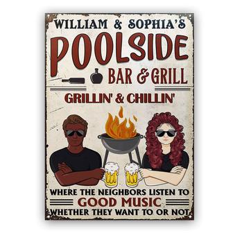 Grilling Listen To The Good Music Personalized Metal Sign - Thegiftio UK