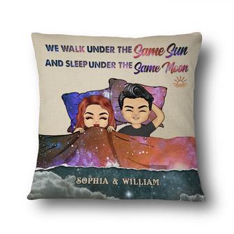 Chibi Couple Universe Walk Under The Same Sun Custom Pillow - Thegiftio UK