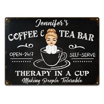 Coffee & Tea Bar Personalized Metal Sign - Kitchen Gift - Thegiftio UK