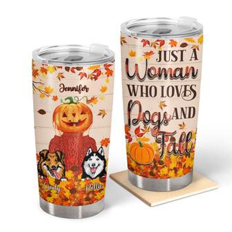 Dog Lovers Autumn Leaves Personalized Tumbler - Thegiftio UK