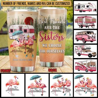 Camping Flamingo Bestie Custom Tumbler - Best Friends Gift - Thegiftio UK