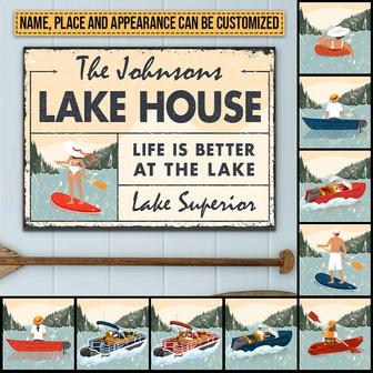 Lake House Life Is Better At Lake Custom Metal Sign - Gift - Thegiftio UK