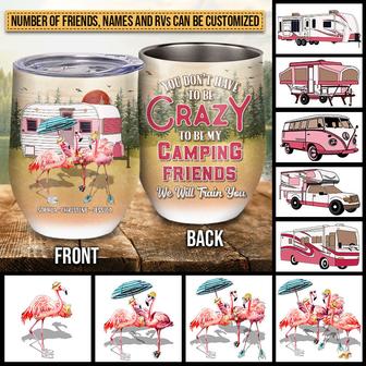 Camping Flamingo Bestie We Will Train You Custom Wine - Thegiftio UK