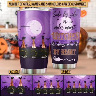 Witch Bestie Connected By Heart Custom Tumbler - Thegiftio UK
