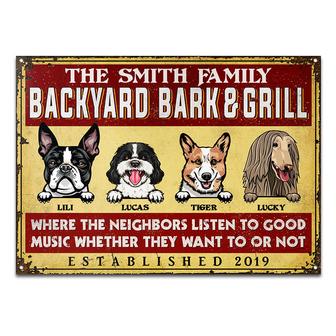 Backyard Bark And Grill Personalized Metal Sign - Dog Gift - Thegiftio UK