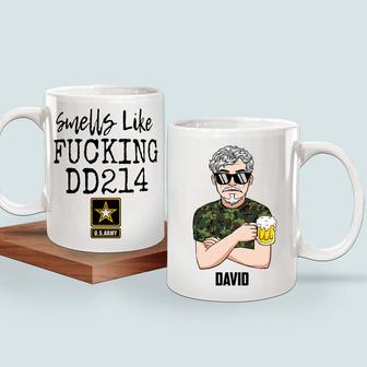 Veteran Smells Like Fucking DD-214 Custom Mug - Veteran Gift - Thegiftio UK