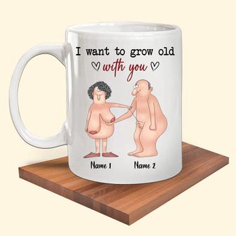 I Want To Grow Old With You Custom Mug - Gift for Couples - Thegiftio UK