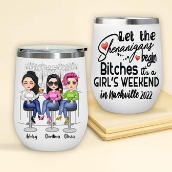 Let's The Shenanigans Begin Custom Wine Tumbler - Thegiftio UK