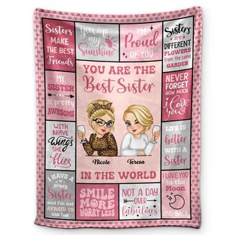 Best Sister In The World - Personalized Fleece Blanket, Sherpa Blanket - Thegiftio UK