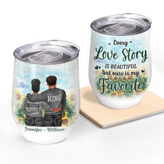 Black Couple Sunflower Every Love Story Is Beautiful Custom - Thegiftio UK