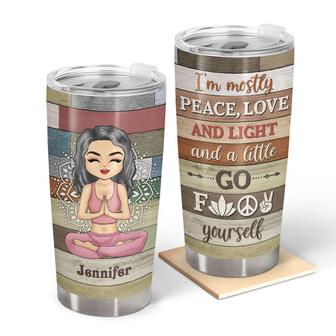 Yoga Chibi Girl Peace Love And Light Custom Tumbler - Gift - Thegiftio UK