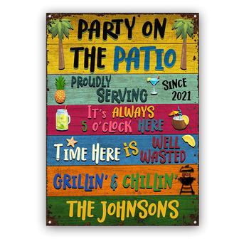 Party On The Patio Custom Metal Sign - Gift for Friends - Thegiftio UK