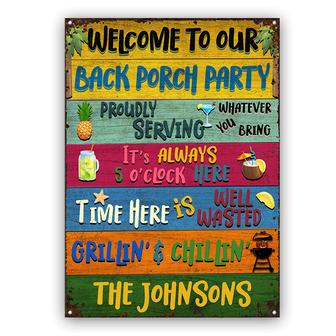 Back Porch Party Custom Metal Sign - Gift for Friends - Thegiftio UK