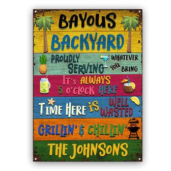 Bayous Backyard Personalized Metal Sign - Gift for Friends - Thegiftio UK