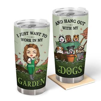 Dog Lovers Garden Chibi Girl Personalized Tumbler - Thegiftio UK