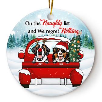Dog Lovers On The Naughty List Personalized Ornament - Gift - Thegiftio UK