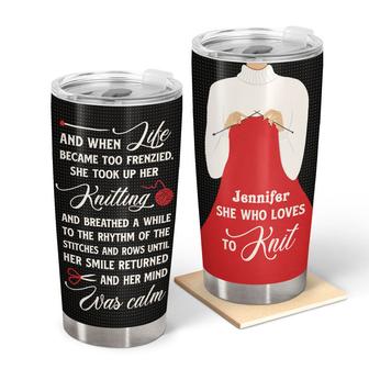 Who Loves To Knit Custom Tumbler - Gift for Knitters - Thegiftio UK