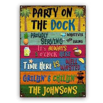 Party On The Dock Personalized Metal Sign - Gift for Friends - Thegiftio UK