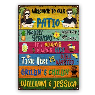 Proudly Serving Personalized Metal Sign - Gift for Couples - Thegiftio UK