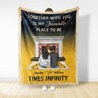 Together With You Couple - Personalized Custom Fleece Blanket - Thegiftio UK
