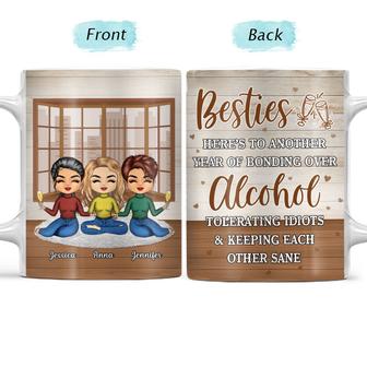 Besties Chibi Bonding Over Alcohol Custom Mug - Thegiftio UK