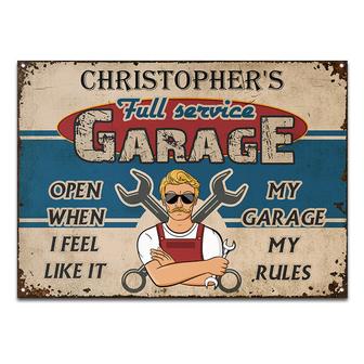 Garage Sign Open When I Like It Custom Sign - Gift for Dad - Thegiftio UK