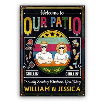 Our Patio Proudly Serving Custom Metal Sign - Gift for All - Thegiftio UK
