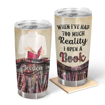 I Open A Book Personalized Tumbler - Gift for Book Lovers - Thegiftio UK