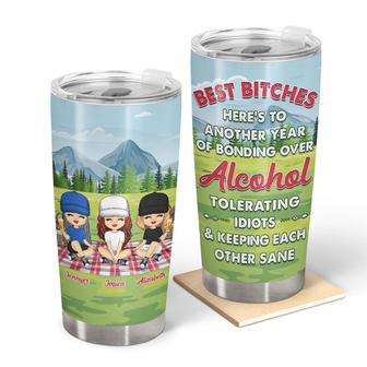 Bestie Picnic Bonding Over Alcohol Custom Tumbler - Gift - Thegiftio UK