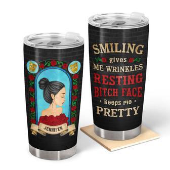Women Smiling Gives Me Wrinkle Custom Tumbler - Gift for Her - Thegiftio UK