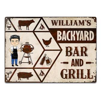 Backyard Bar & Grill Personalized Sign - Gift for BBQ Lovers - Thegiftio UK