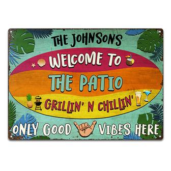 Patio Only Good Vibes Here Custom Metal Sign - Gift for All - Thegiftio UK