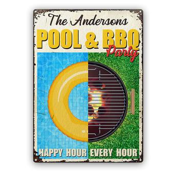 Poolside Happy Hour Every Hour Custom Metal Sign - Gift - Thegiftio UK