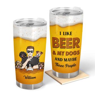 I Like Beer & My Dog Personalized Tumbler - Gift for Dog Dad - Thegiftio UK