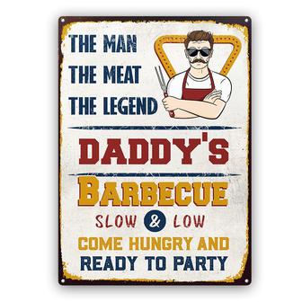 Grilling The Man The Meat The Legend Custom Metal Sign - Thegiftio UK