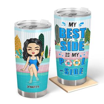 My Best Side Poolside Personalized Tumbler - Gift for Women - Thegiftio UK