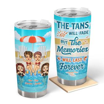 Swimming Pool Bestie The Tan Will Fade Custom Tumbler - Thegiftio UK