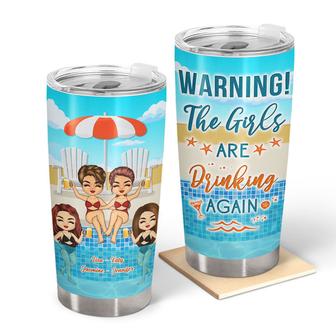 Swimming Pool Bestie Warning The Girls Are Drinking Custom - Thegiftio UK