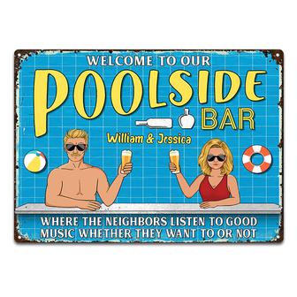 Swimming Pool Family Couple Listen To Good Music Custom - Thegiftio UK