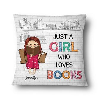 Reading Just A Girl Boy Who Loves Books Sketch Custom Pillow - Thegiftio UK