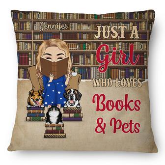 Reading Just A Girl Boy Who Loves Books Custom Pillow - Gift - Thegiftio UK